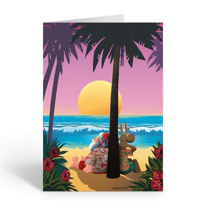 Stonehouse Collection |Tropical Sunset Christmas Card | 18 Beach Tropical Christmas Cards and Envelopes | USA Made (Standard) - Image 1